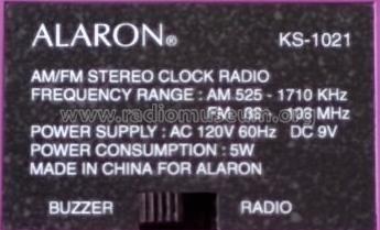 Kool Shades™ - AM/FM Stereo Clock Radio KS-1021; Alaron Inc.; Auburn (ID = 1718241) Radio