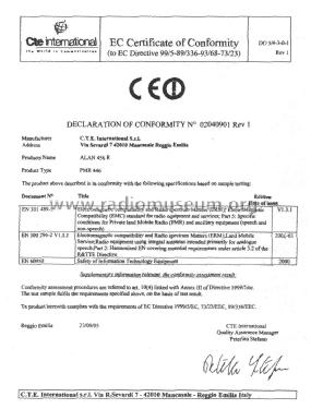 Alan 456R PMR 446; CTE International S. (ID = 2317487) Commercial TRX