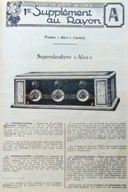 Superalcodyne ; Alco-Radio, André (ID = 2380225) Radio