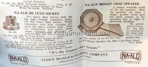 Na-Ald Midget Cone Speaker ; Alden-Napier (ID = 2150677) Speaker-P