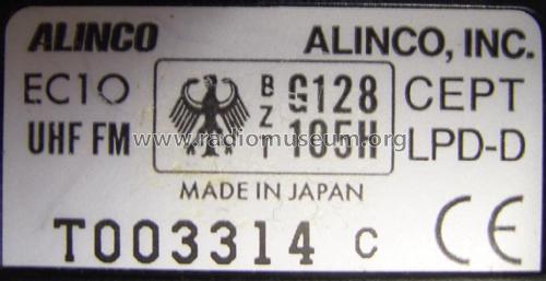 UHF FM-Transceiver EC10; Alinco Inc.; Osaka (ID = 2510925) Citizen