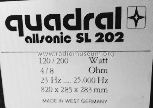 Quadral Allsonic SL202; All-Akustik, (ID = 2081974) Speaker-P