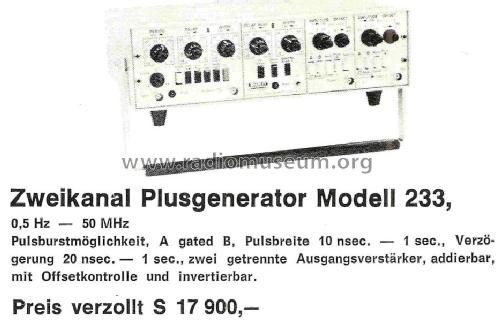 Zweikanal-Pulsgenerator 233; Bradley, G.&E. Ltd (ID = 1037853) Ausrüstung