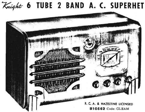 Knight 6 B-10562 code: Gleam; Allied Radio Corp. (ID = 1426217) Radio