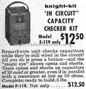 Capacitance Checker F-119; Allied Radio Corp. (ID = 2081090) Equipment