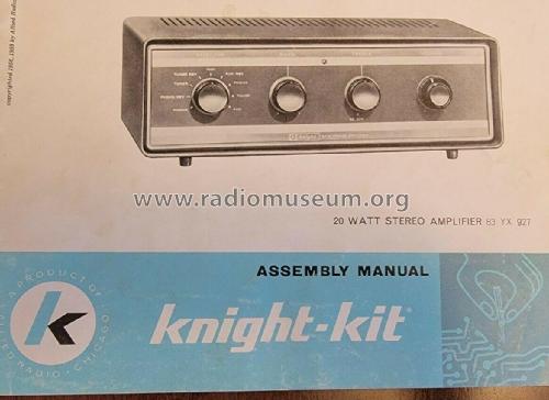 Knight 20 W Stereo Amplifier 83YX927; Allied Radio Corp. (ID = 2707762) Verst/Mix