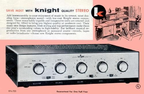 Knight Bantam Stereo Amplifier KN-720 Ch= 92SU420; Allied Radio Corp. (ID = 1776384) Verst/Mix