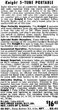 Knight D-160 Portable; Allied Radio Corp. (ID = 672866) Radio