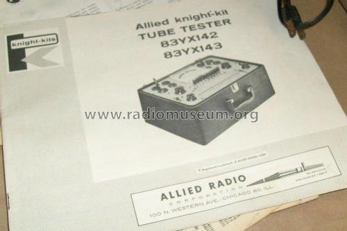 Knight-Kit Tube Tester 83YX142; Allied Radio Corp. (ID = 2800316) Equipment