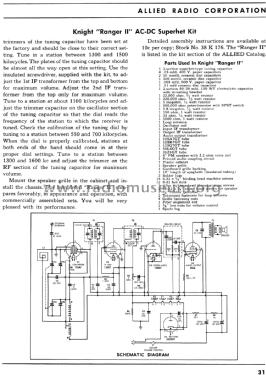 Knight Ranger II ; Allied Radio Corp. (ID = 2772009) Radio