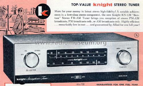 Knight Stereophonic 'Bantam' Tuner KN130 92SU421; Allied Radio Corp. (ID = 1752380) Radio