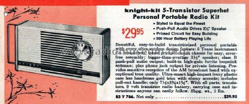 Portable Radio Kit Y-766; Allied Radio Corp. (ID = 1868847) Kit