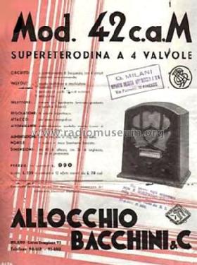 42CA/M; Allocchio Bacchini (ID = 1036700) Radio