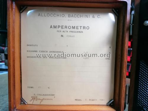 Amperometro per Alta Frequenza, Convertitore termico; Allocchio Bacchini (ID = 2652073) Ausrüstung