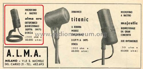 Microfono a Nastro Alma Oro; Alma - Azienda (ID = 2911781) Microphone/PU