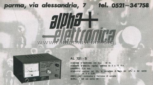 Regulated Power Supply AL 721-S; Alpha Elettronica; (ID = 2736823) Power-S