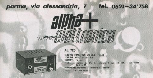 Stabilized Power Supply AL 720; Alpha Elettronica; (ID = 2736815) Power-S