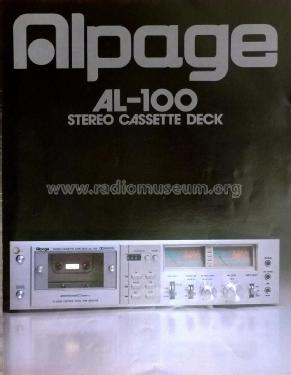 Alpage Stereo Cassette Tape Deck AL-100; Alpine Electronics, (ID = 1881223) Reg-Riprod