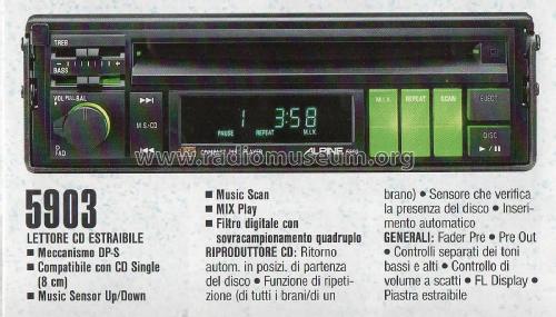 Compact Disc Player 5903; Alpine Electronics, (ID = 2810029) Ton-Bild