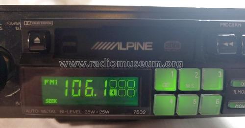 FM/AM Cassette Receiver 7502; Alpine Electronics, (ID = 2882002) Car Radio