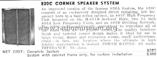 820C Corner Speaker System ; Altec Lansing Corp.; (ID = 404321) Speaker-P