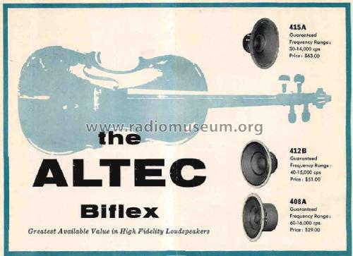 Biflex Speaker 408A; Altec Lansing Corp.; (ID = 2986357) Altavoz-Au