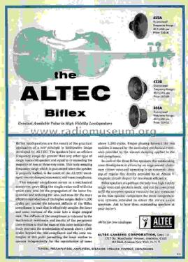 Biflex Speaker 408A; Altec Lansing Corp.; (ID = 2986358) Parlante