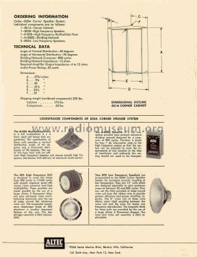 Corner Speaker System 820A; Altec Lansing Corp.; (ID = 1791954) Parlante