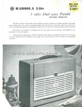 Radiola 546P; Amalgamated Wireless (ID = 2346955) Radio