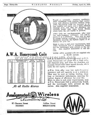 AWA Duolateral Coils ; Amalgamated Wireless (ID = 2680519) Radio part