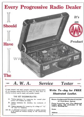 AWA Service Tester ; Amalgamated Wireless (ID = 2484697) Equipment