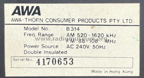 B314; Amalgamated Wireless (ID = 2737441) Radio