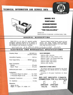 Balalaika Radiolagram B13; Amalgamated Wireless (ID = 3043136) Radio