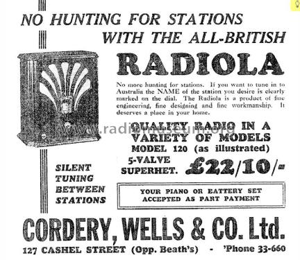 Radiola 120 Table Model Ch= C105; Amalgamated Wireless (ID = 2683887) Radio