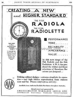 Radiola 140; Amalgamated Wireless (ID = 2310999) Radio