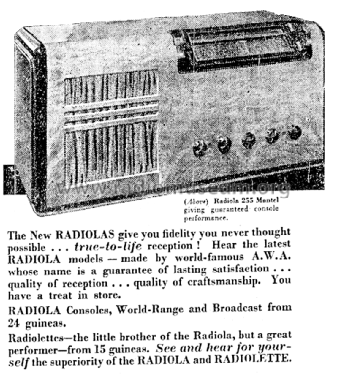 Radiola 255; Amalgamated Wireless (ID = 2960108) Radio