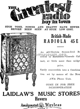 Radiola 45E Ch=C79; Amalgamated Wireless (ID = 2955884) Radio