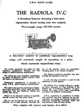 Radiola IV.C; Amalgamated Wireless (ID = 2231098) Radio