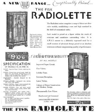 Radiolette 44; Amalgamated Wireless (ID = 2767789) Radio