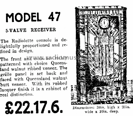 Radiolette 47; Amalgamated Wireless (ID = 2955620) Radio