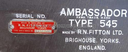 Ambassador 545; Ambassador brand, R. (ID = 839134) Radio