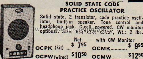 Ameco Code Practice Oscillator OCM; American Electronics (ID = 2068672) Morse+TTY