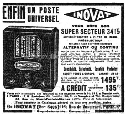 Super Secteur 3415; Inovat - voir aussi (ID = 2126386) Radio