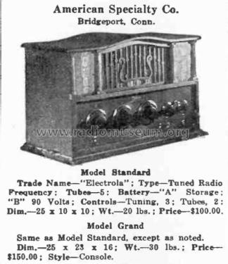 Electrola Model Standard; American Specialty (ID = 1976184) Radio