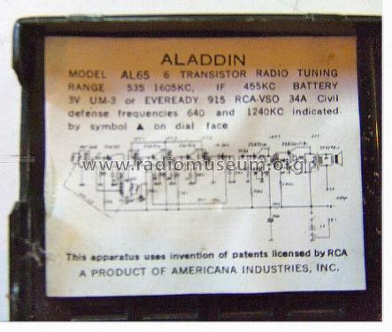 Aladdin AL65; Americana Industries (ID = 1211672) Radio