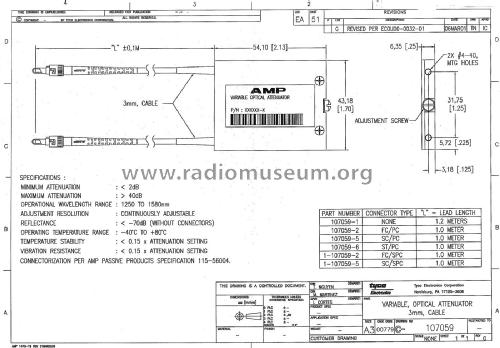 Variable Optical Attenuator 107059-6; AMP Incorporated; (ID = 3087624) Equipment