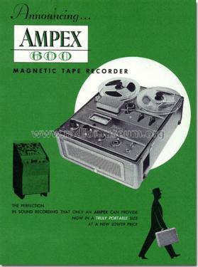 Portable Tape recorder 600; Ampex; San Carlos, (ID = 1802656) Enrég.-R