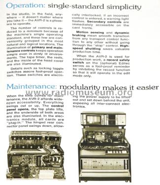 Videotape Recorder AVR-2; Ampex; San Carlos, (ID = 3133940) R-Player