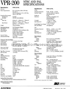 VPR-200 ; Ampex; San Carlos, (ID = 3096519) R-Player