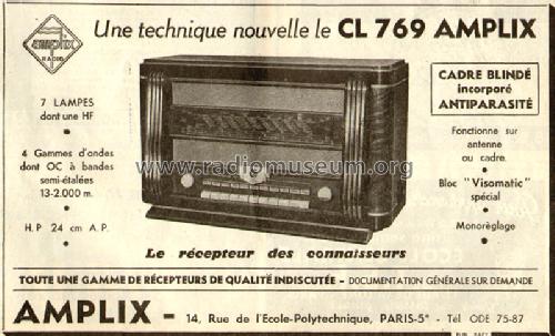 CL769; Amplix CGTVE; Paris (ID = 539453) Radio